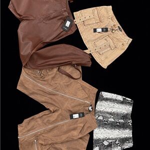 Fashion Nova Faux Leather Skirt & Pants Lot (4 Pieces) | NWT | Size S/M